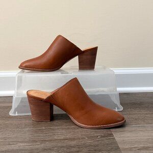 Madewell English Saddle Harper Heel Mules